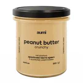 Арахісова паста Aumi Кранч з хрумкими шматочками, 300 г